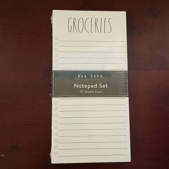 Rae Dunn Other - Rae Dunn Groceries & Shop notepad set New